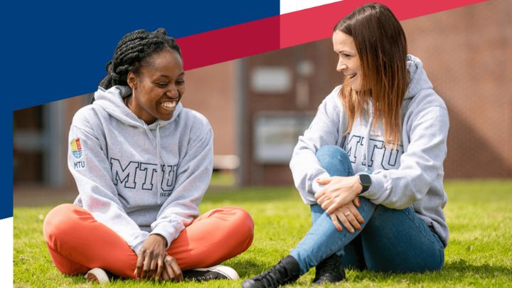 MTU students in the grass